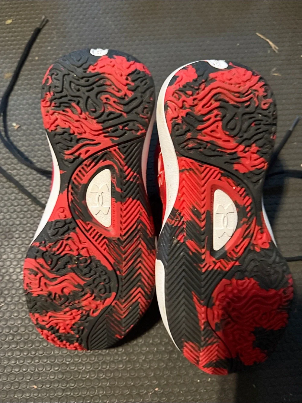Under Armour Kids Black and Red Athletic Sneakers basketball sneakers
